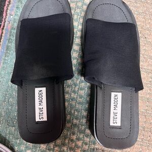 Steve Madden Black Slide Sandals for Women